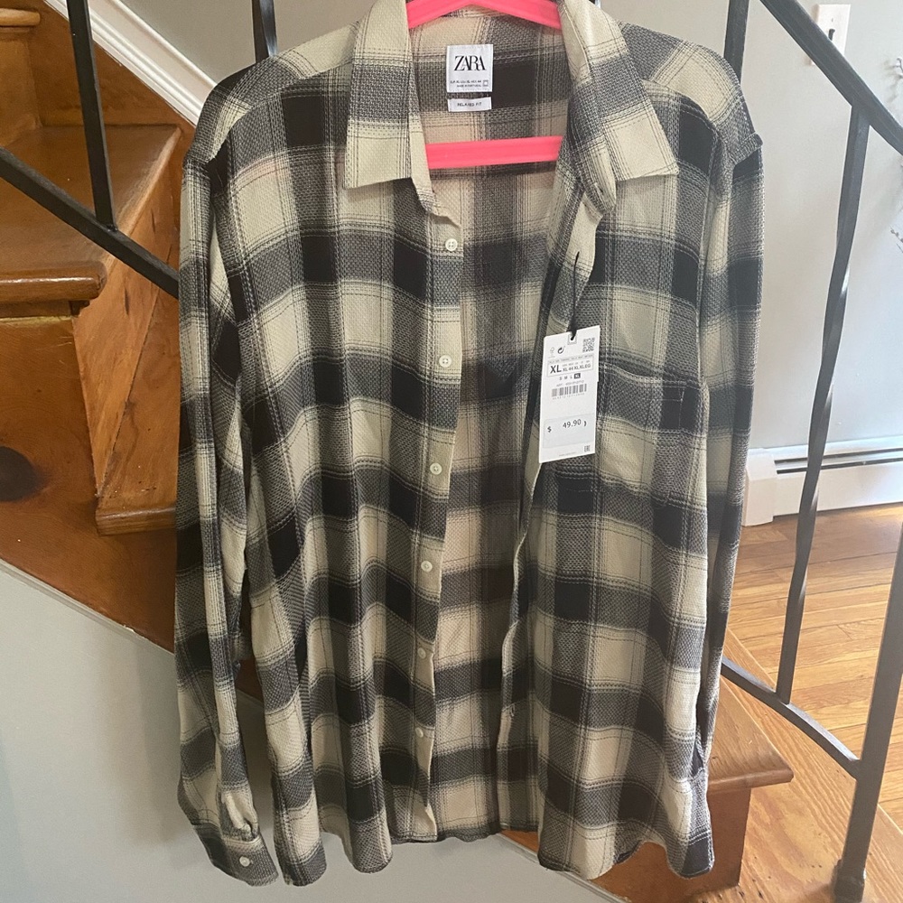 ZARA PLAID OVERSHIRT NWT